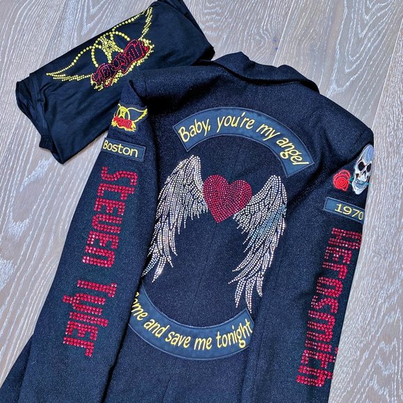 Aerosmith - Angel Rhinestone Black Metallic Jacket - Picture 8 of 8
